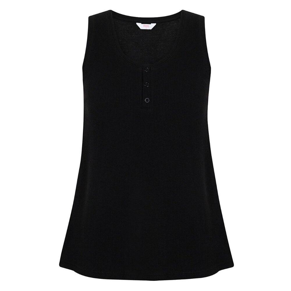 Penti My Heart Waffle Tank Top Size Large Black